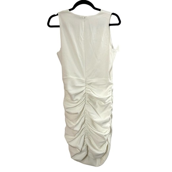 Babaton ARITZIA Viva Ruched Plunging V-Neck Wrap Front Mini Dress - Sz 10 - Picture 3 of 6